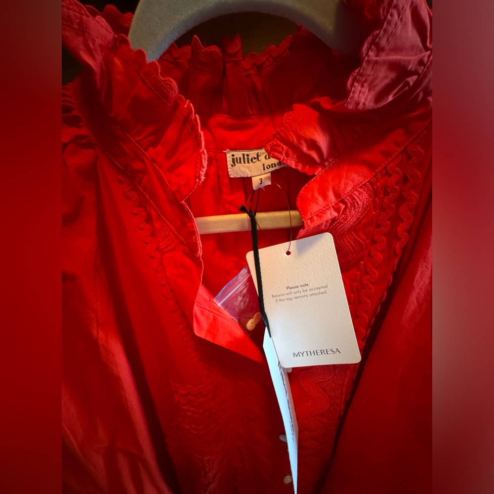 NWT Juliet Dunn Blouson Dress - perfect red! - Picture 2 of 3